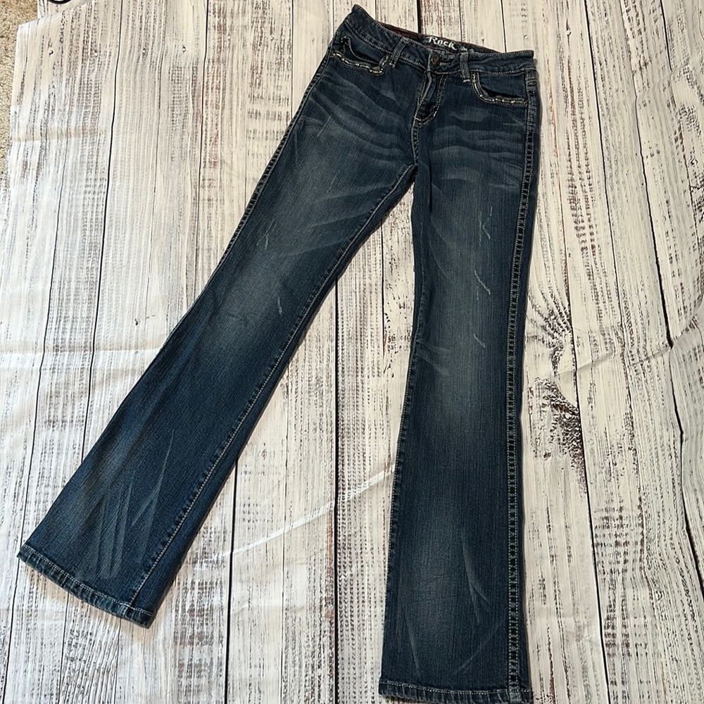 Wrangler Rock 47 bootcut dark wash jeans